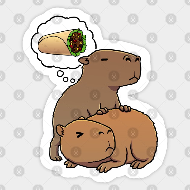 Capybara hungry for Burrito Sticker by capydays